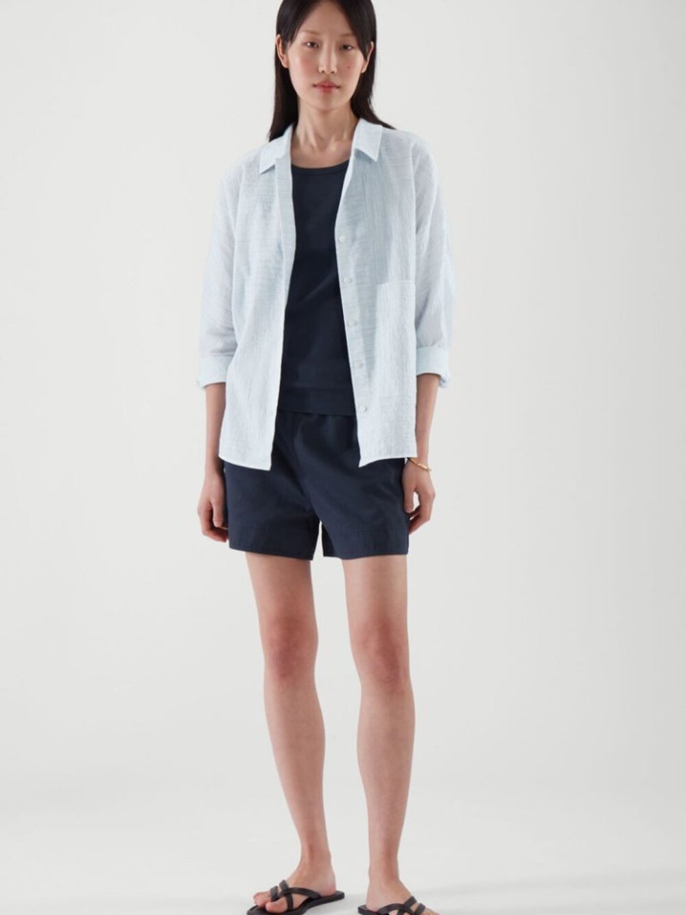 Cos Cotton Linen Pull On Shorts